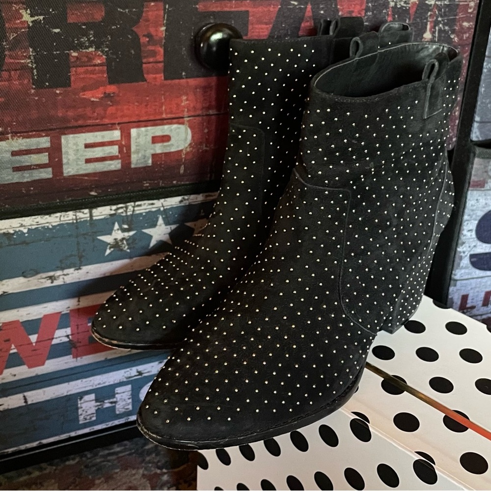 Rebecca Minkoff Black Studded Ankle Booties